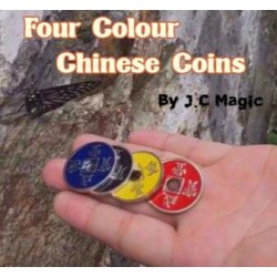 Four Colour Chinese Coins by J.C Magic