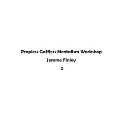 Propless Gaffless Mentalism Workshop by Jerome Finley 2 (MP3)