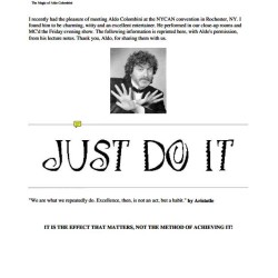 Just Do It! Lecture Notes by Aldo Columbini